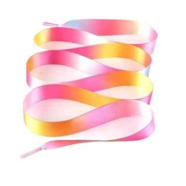 Imagem de Silk Satin Shoelaces Width Ribbon Flat Laces Women Boots Sneakers Shoelace Shoe Accessories (Color : Color 1, Size : 120cm)