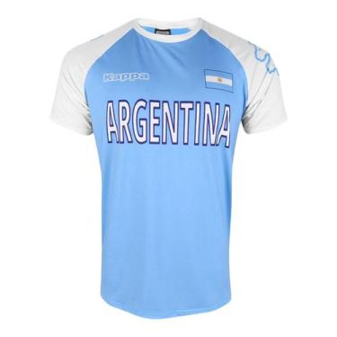 Imagem de Camisa Masculina Argentina Azul Branca Kappa