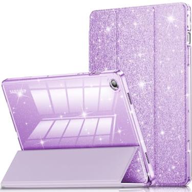 Imagem de INFILAND Capa para Galaxy Tab A9 Plus 5G, capa com glitter com parte traseira transparente brilhante para Samsung Galaxy Tablet A9+/A9 Plus modelo 2023 de 11 polegadas (SM-X210/X216/X218)