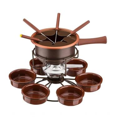 Imagem de Aparelho De Fondue Giratório Antiaderente Carroussel Chocolate 16 Peças Para Doces Chocolate Queijo