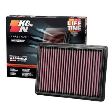 Imagem de K&N Filtro de ar do motor original de alto fluxo vitalício: Aumento de potência: Premium, Lavável: Compatível com Chevrolet/GMC 2017-2026: Equinox, Terrain, 33-5069