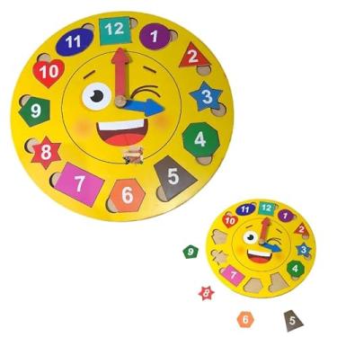 Imagem de Brinquedo Pedagógico Educativo Em Madeira TDAH Montessori Escolha o Seu: (Relógio De Encaixe)