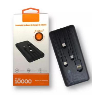Imagem de Carregador Portátil 10000mah Power Bank Universal 4 Cabos - Peining