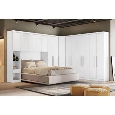 Imagem de Quarto Casal Modulado Rizon 5 Peças (1 Armário Ponte + 1 Closet + 2 Gu