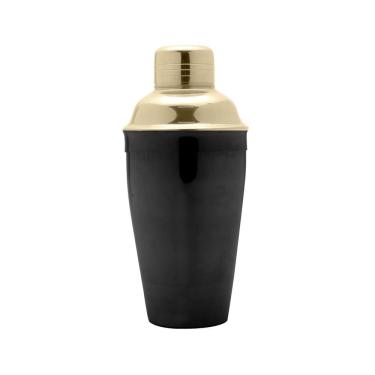 Imagem de Coqueteleira de Aço Inox Preta e Dourada 500ml - Lyor