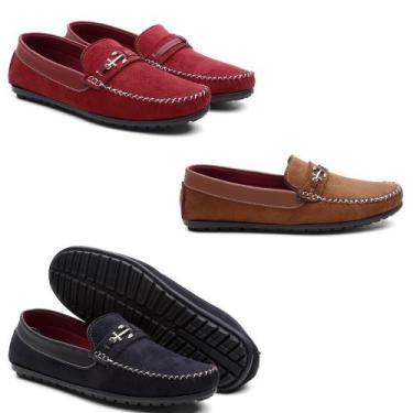 Imagem de Kit 3 Mocassim Drive Masculino Bico Redondo Macio Conforto - Kreeper, 