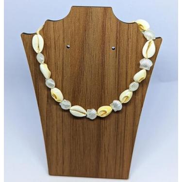 Imagem de Colar Choker Conchas Búzios natural olho grego Fio Encerado com concha