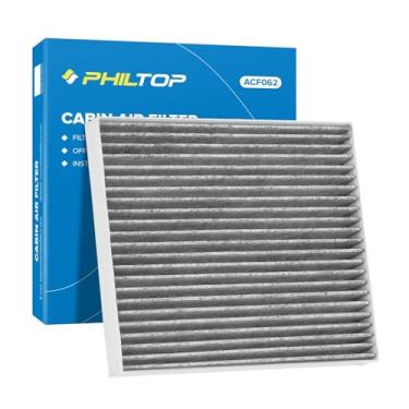 Imagem de PHILTOP Filtro de ar da cabine, substituição para Mustang 2005-2014, Premium ACF062 (CF10370) Filtro de cabine com fluxo de ar limpo de carbono ativado, filtra pólen de poeira