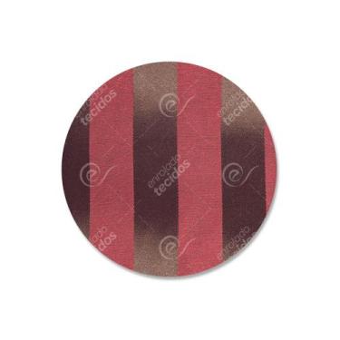 Imagem de Capa para Sousplat em Tecido Jacquard Marrom e Vermelho Listrado Tradi