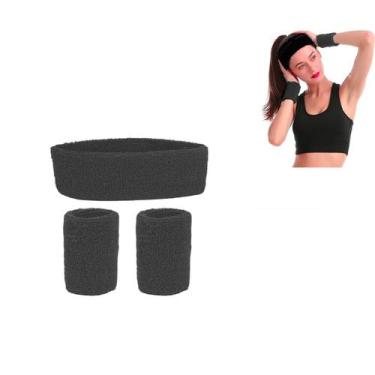 Imagem de Faixa Cabeça Esporte Squash Volei Basquete + Par Munhequeira - LULLU P