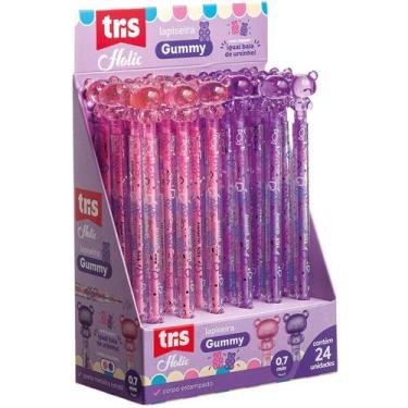 Imagem de Lapiseira 0.7MM TRIS GUMMY Retrátil Ursinho - 2 Cores Display com 24 U