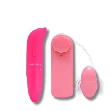 Imagem de Kit Queridinho - Vibrador Golfinho + Vibrador Bullet - Sex Shop Masturbação