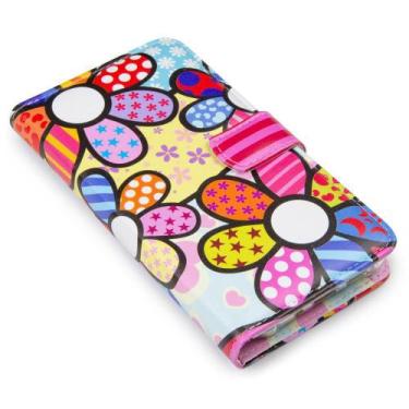 Imagem de Capa carteira estampada floral flowers e161 para moto e7 plus xt2081 -