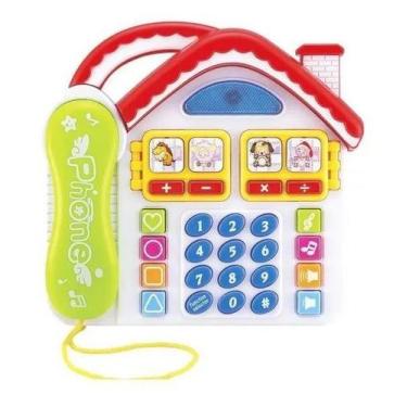 Imagem de Telefone Brinquedo Casinha C/ Bichinhos Luz Som E Música. - DM TOYS