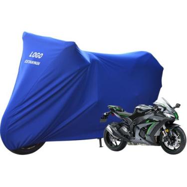 Imagem de Capa Para Moto Kawasaki ZX-10R SE Com Logo - Mz, Azul
