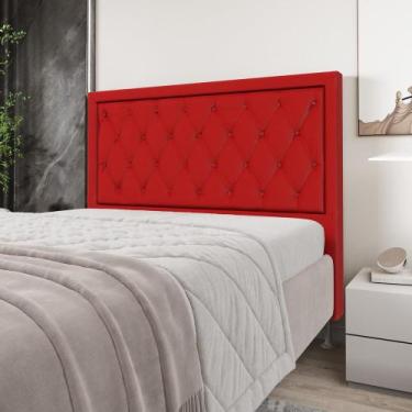 Imagem de Cabeceira Centaurus 140 Couro Aradecor, Vermelho, CASAL PADRãO