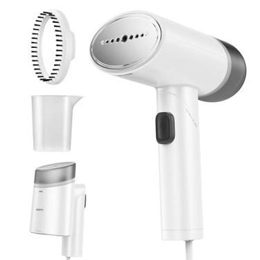 Imagem de Reemix Vaporizador de Viagem para Roupas, Vaporizador de Roupas com Voltagem Dupla 100-240 V para Uso Mundial, Removedor de Vincos de Tecido de Vestuário Portátil Dobrável e Ferro (Compactar, Branco)