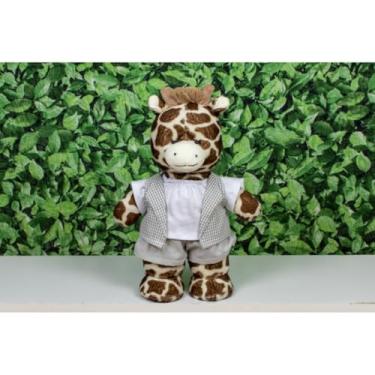 Imagem de PELUCIA SAFARI GIRAFA 20 CM PARA DECORÇÃO (xadrez de cinza)
