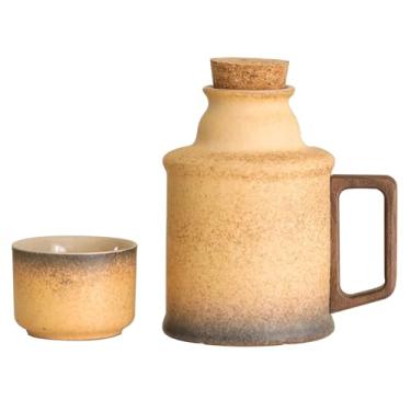 Imagem de Xícaras De Chá Vintage Com Tampa, Bule De Chá Chinês E Copo De Caneca De Uso Duradouro, Para Restaurante De Escritório Doméstico(Beige)