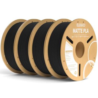 Imagem de Filamento de impressora 3D ELEGOO Matte PLA Matte Black 4 kg 1,75 mm