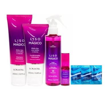 Imagem de Kit Liso Mágico sh + cond + fluido + oléo Lowell