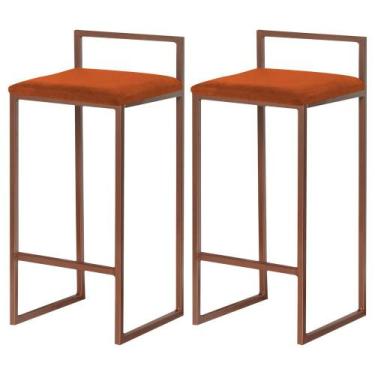 Imagem de Kit 2 Banqueta Pietra bronze Sued Terracota - Straso Móveis - Metal Mó