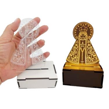 Imagem de Luminária Infantil Abajur Religioso Fé e Proteção Lembrancinhas Decoração Quarto Bebe