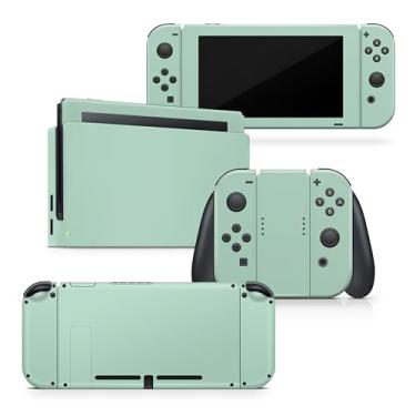Imagem de Tacky Design Capa clássica de cores sólidas compatível com Nintendo Switch, película verde para adesivos Nintendo Switch, decalque de vinil premium 3M (verde)