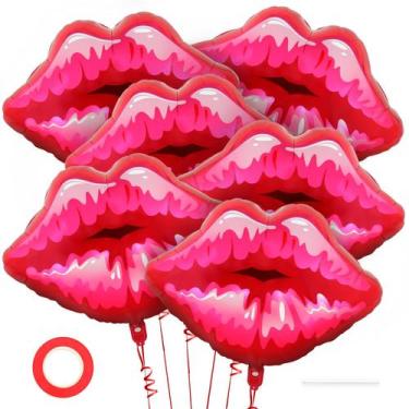 Imagem de Balões YOTHORN Big Red Lip - Folha de Alumínio 30cm (6 Unidades)