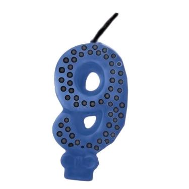 Imagem de Vela De Aniversário Poá Azul - N9