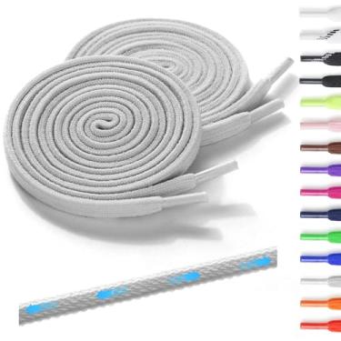 Imagem de Neo-wows 2 pares de cadarços elásticos sem amarração para tênis, duráveis, cadarços para sapatos de cano alto e botas, crianças e adultos, Cinza claro, 63"(160cm)