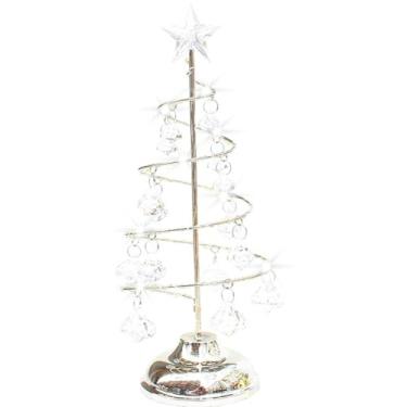 Imagem de Árvore de Natal, luz noturna, árvore de Natal, luz noturna de LED, base banhada a pilha, decorações de Natal para mesa de cabeceira, sem bateria, prata, iluminação branca
