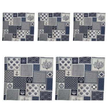 Imagem de 5 Capas de Almofada 45x45 Aquablock – Kit Impermeável para Ambientes Externos (LADRILHO MAR AZUL)