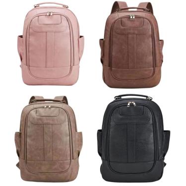 Imagem de Mochila bolsa feminina couro para trabalho facul escola passeio otima qualidade reforçada