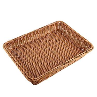 Imagem de Cesta de armazenamento de vime, cesta de pão, loja de pão, supermercado, cesta tecida de mesa, alimentos, frutas, legumes, restaurante