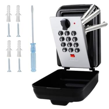 Imagem de Caixa de chave de bloqueio de combinação portátil, reinicializável de 12 dígitos, grande capacidade, à prova d'água, cofre de segurança para montagem na parede, esconderijos externos, esconder uma