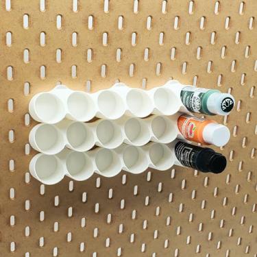 Imagem de Suporte de tinta para quadros apenas pendurados, compatível com DecoArt, Apple Barrel, FolkArt, frascos de 59 ml. Compatível com SKADIS Pegboards, organizador de tinta para acrílico, comporta 6/rack