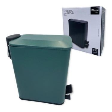 Imagem de Lixeira De Cozinha Banheiro Slim 5 Litros Luxo - Verde