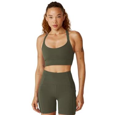 Imagem de Beyond Yoga Sutiã feminino Powerbeyond Strive Long Line, Oliva moderna, X-Small