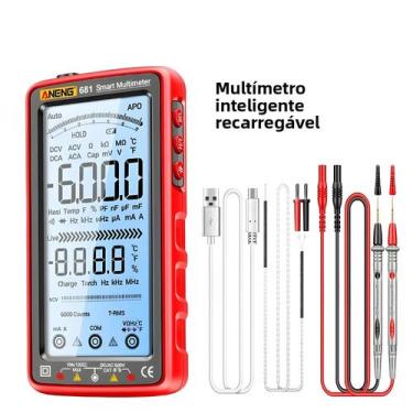 Imagem de Multímetro Digital Recarregável ANENG 681 Testador De Tensão Sem Conta