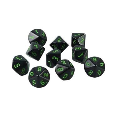 Imagem de Ink Colorido D10 RPG Dados Poliédricos 0-9 Fonte Retro Estilo Fantasia