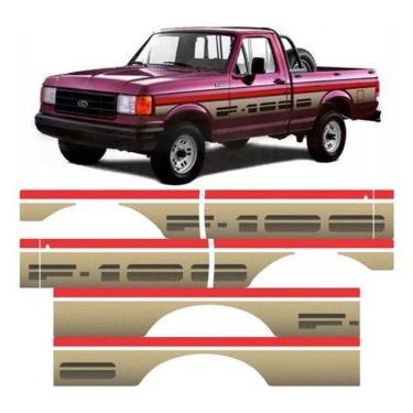 Imagem de Kit Adesivo Faixas Laterais Compatível Ford F1000 1000Dr