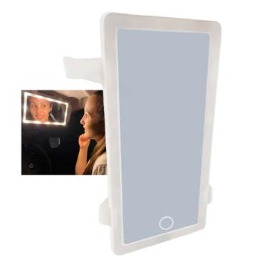 Imagem de Espelho De Carro Led 3 Cores Maquiagem Automovel Usb Sem Fio