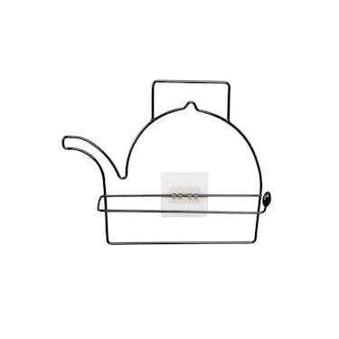 Imagem de Porta Papel Toalha Utimil Chaleira Preto de Parede com Adesivo Visual Decorativo Prateleira Moderna