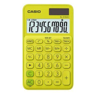 Imagem de Calculadora de Bolso 10 Dígitos Casio Colorful Amarela - SL310UC AM - 