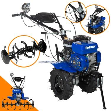 Imagem de Micro Trator Tratorito Tipo Tobata À Gasolina Tekna TK90R Motor 4T 212cc 7HP Câmbio Com 3 Marchas, 24 Lâminas Cultivadoras e Rodas de Transporte
