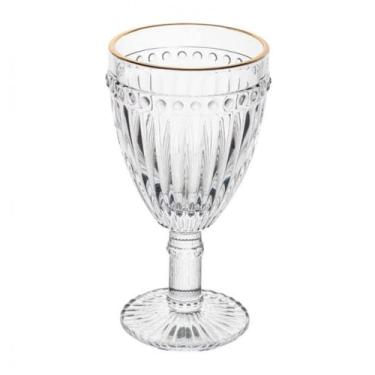 Imagem de Taça de Agua de Vidro Filete Dourado Empire 325 ml - Lyor