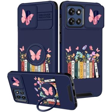 Imagem de Funermei Capa para Moto G Stylus 5G 2025 - Capa de telefone feminina bonita estética livro design exclusivo com capa de câmera e suporte de anel Funda para Motorola G Stylus 5G 2025