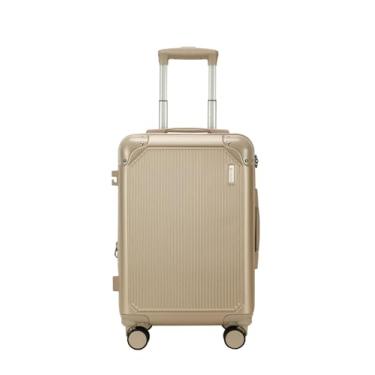 Imagem de Mala de Viagem de Bordo 10Kg Zíper EXPANSÍVEL Padrão ANAC Rígida Rodas duplas 360° Porta Copo Cadeado AntiFurto Resistente Espaçosa (Dourada)