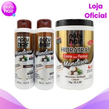 Imagem de Kit Shampoo + Condicionador + Creme para Pentear Mandioca - Natuhair C